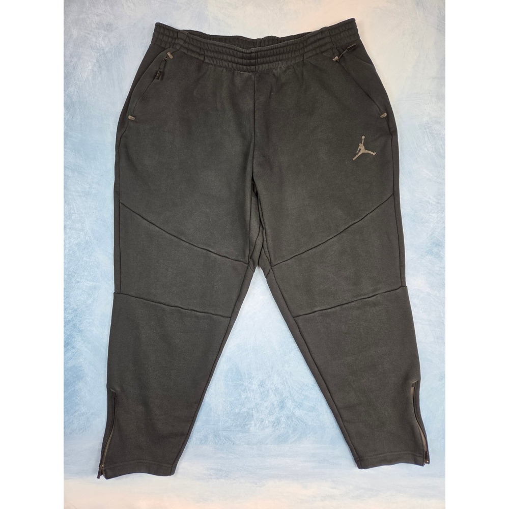 Jordan Shield Fleece Men's Joggers 3XL Black 809489-010 Ankle Zip Sweatpants